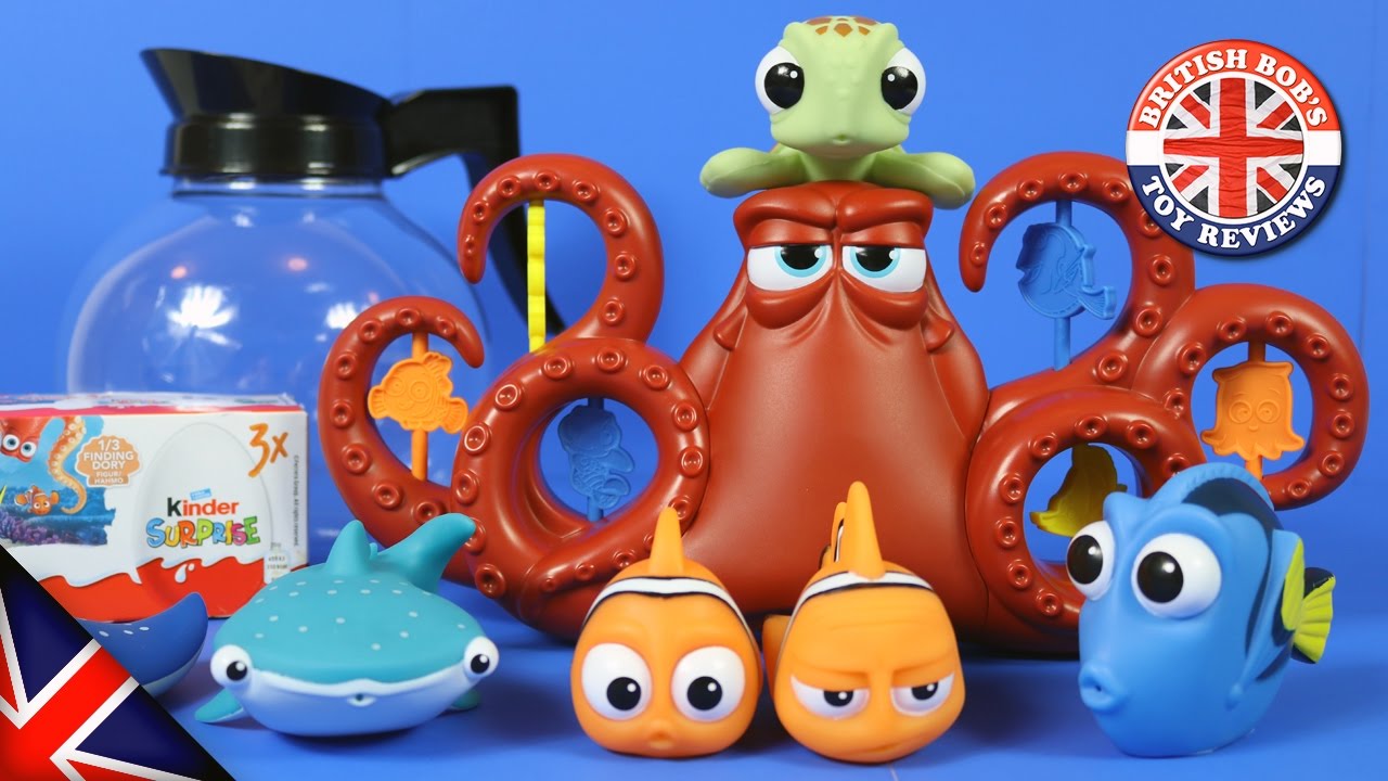 Finding Dory Toys - Surprise Squirt Hank Bath Toy, Dory Coffee Pot Playset & Bath Squirters Unboxing