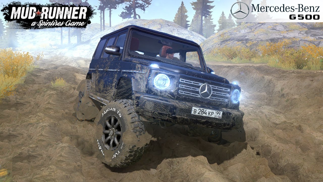 Spintires: MudRunner - MERCEDES-BENZ G500 TUNING 2019 Driving Through Deep Pits On The Off-roads