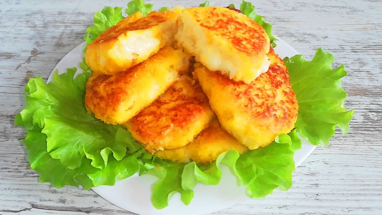 Картофельные котлеты с сыром. Много сыра.