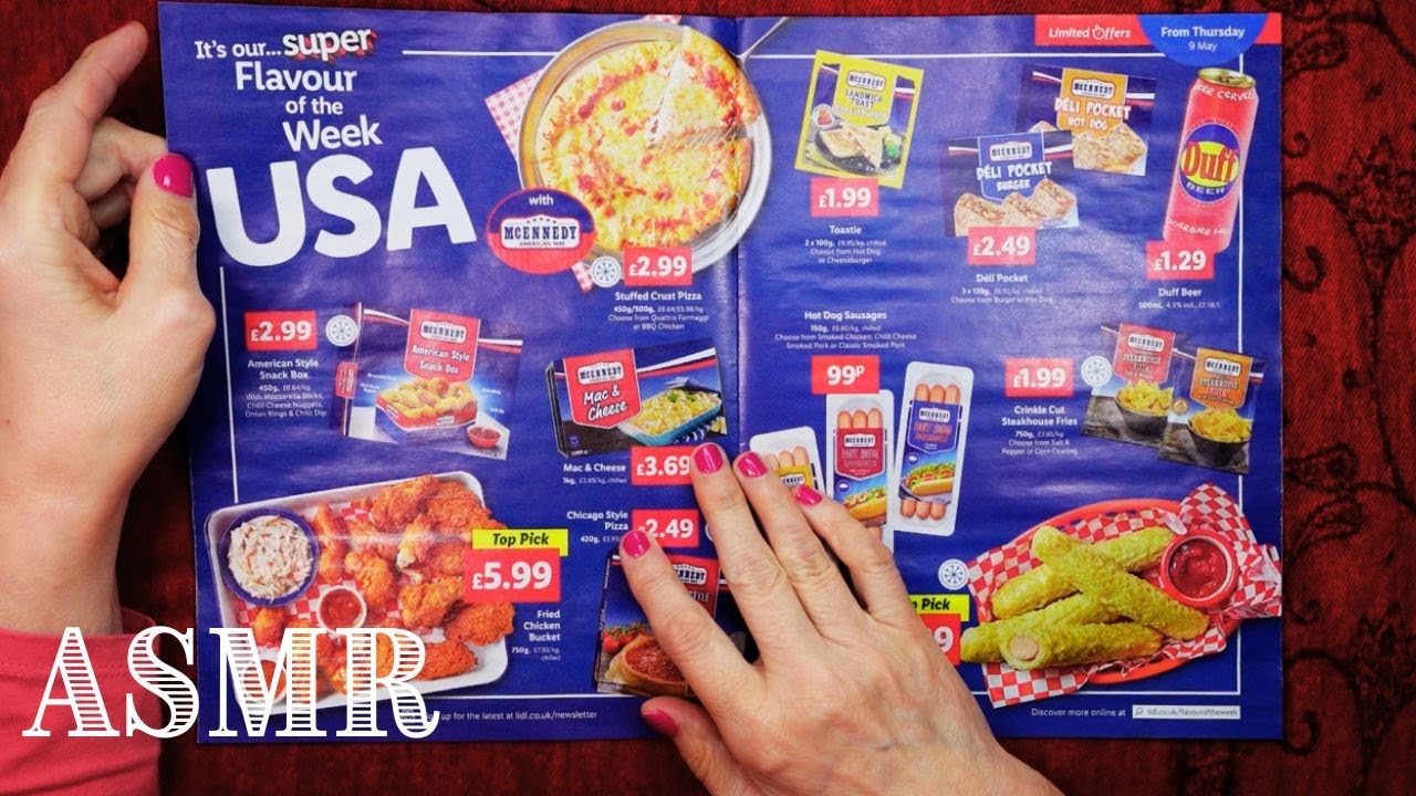 ASMR | Неделя США в Lidl! Рекламный проспект Gum & Whispers. Просмотр и чат.