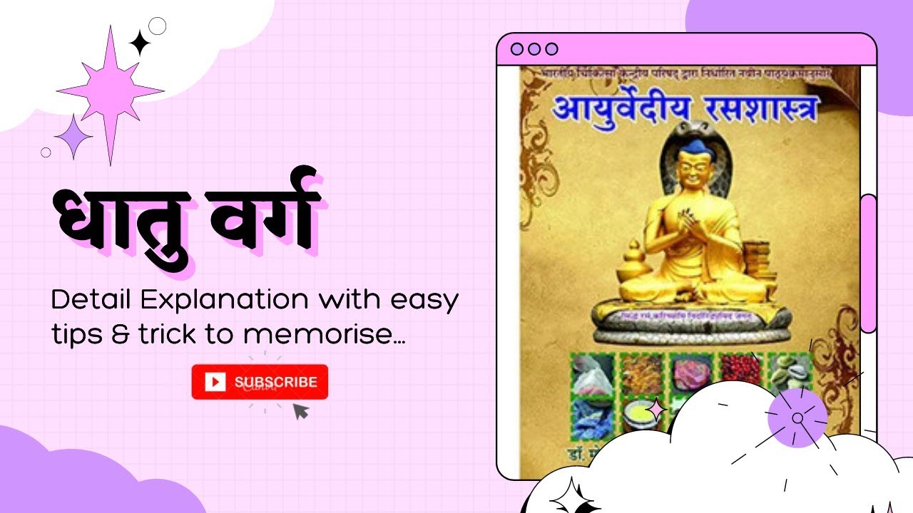 DHATU VARGA (धातु वर्ग) Detail Explanation with easy tips & trick to memorise||BAMS 2nd Year.