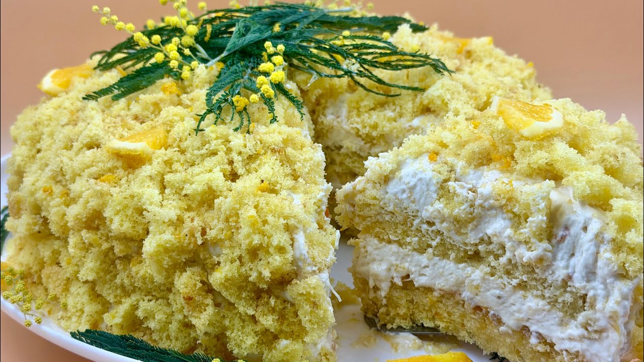 Torta Mimosa all’Arancia 🍊🌼 | Dolce Soffice e Profumato per l’8 Marzo (Festa della Donna)