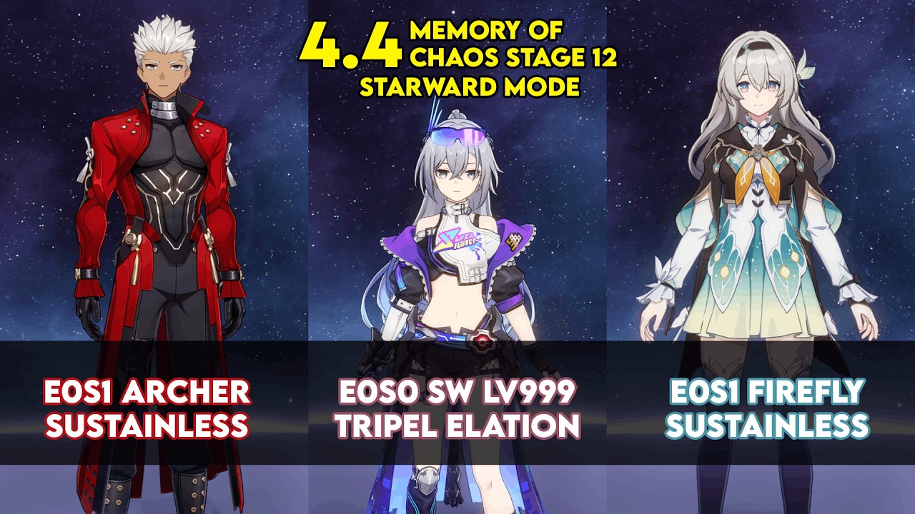 NEW Memory of Chaos 4.4 Starward Mode | E0S0 SW LV.999, E0S1 Firefly, E0S1 Archer | HSR 4.4
