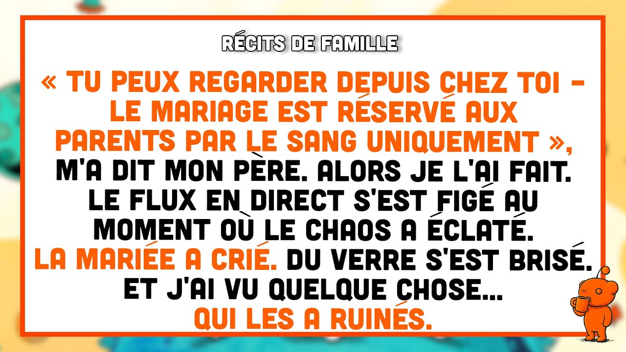 Aux noces de ma sœur, papa a dit : « Seuls les parents par le sang sont invités. ».