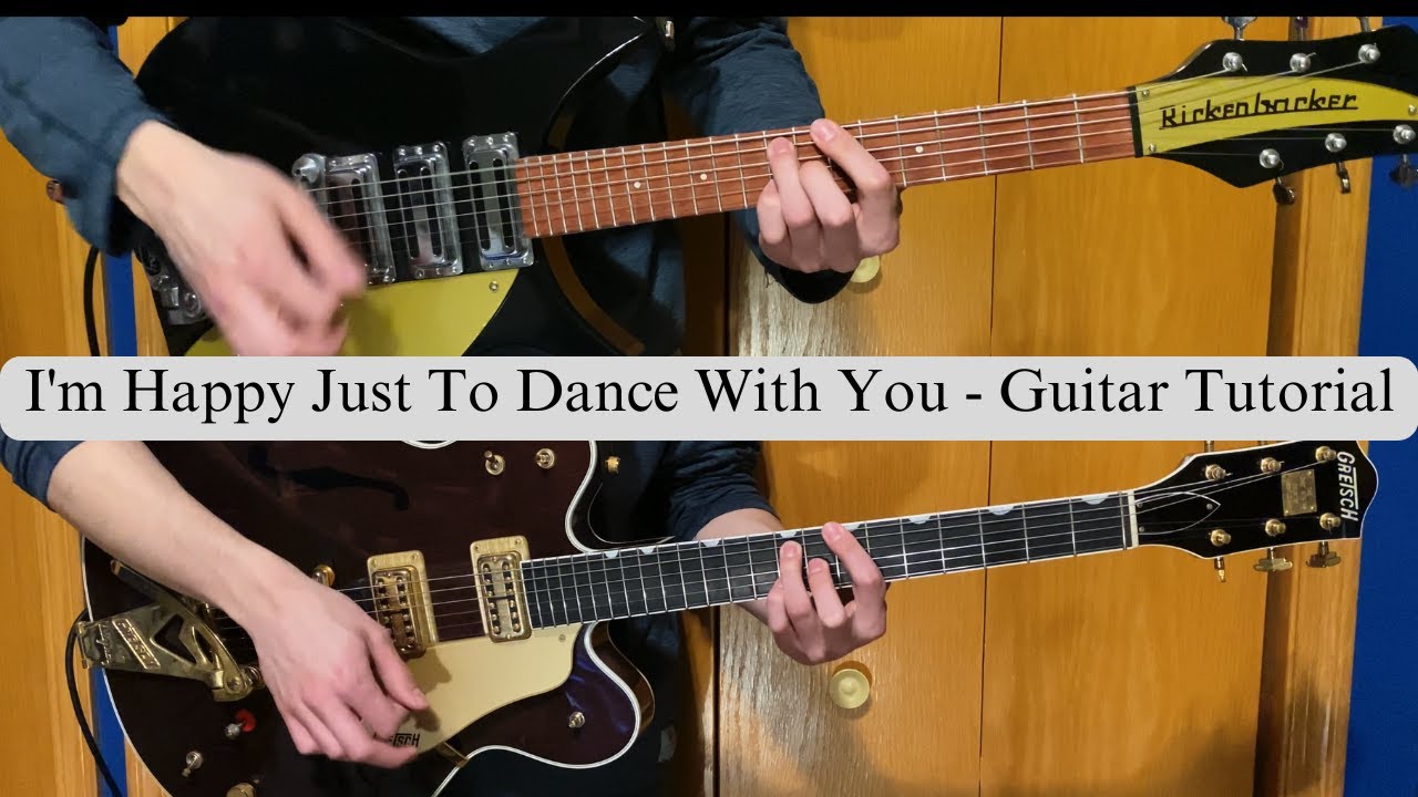I'm Happy Just To Dance With You - Guitar Tutorial - Rickenbacker 325c58 - Gretsch Country Gentleman