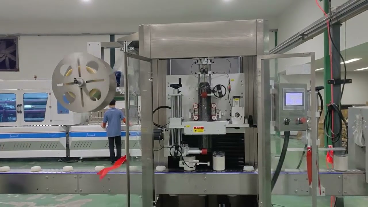 Sleeve shrinking machine for adhesive tape 
