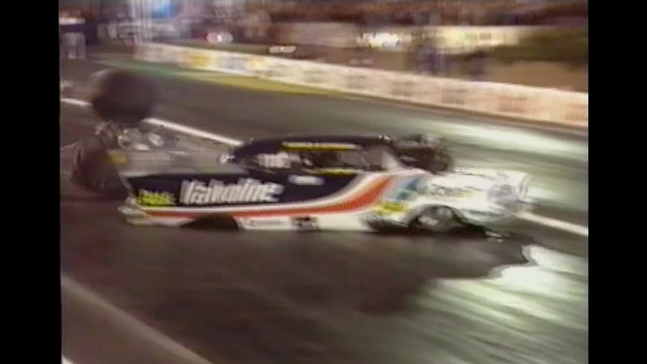 #ThrowbackThursday  - Peter Gratz' Top Doorslammer loses rear end at 1998 Winternationals