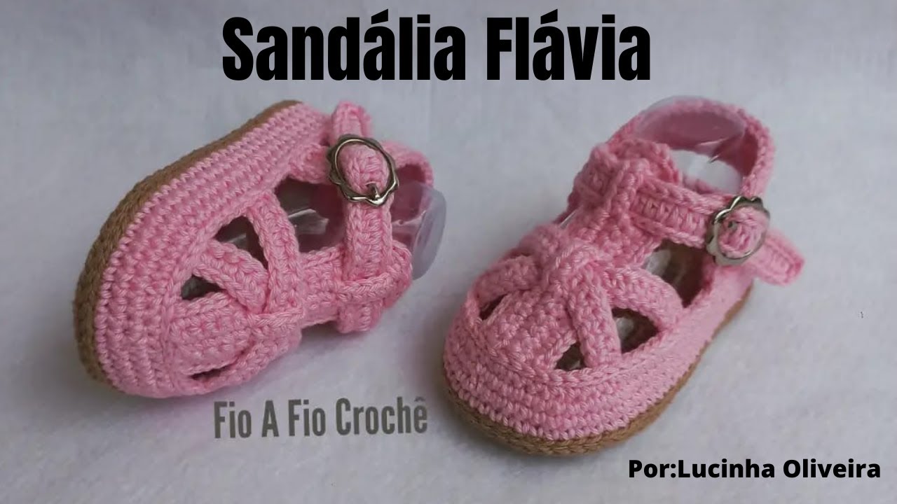 Sandália de croche Flávia10cm - @FioaFioCrochê