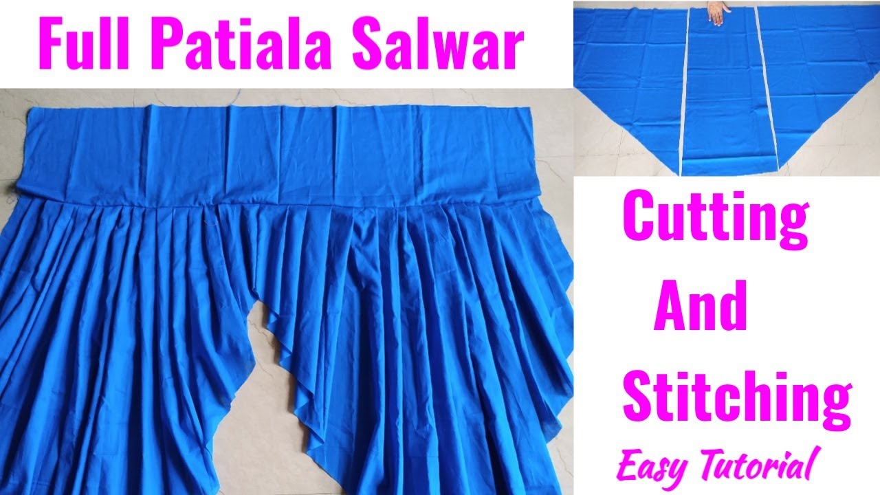 Full Patiala Salwar Cutting and Stitching | Heavy Patiala Salwar Cutting and Stitching