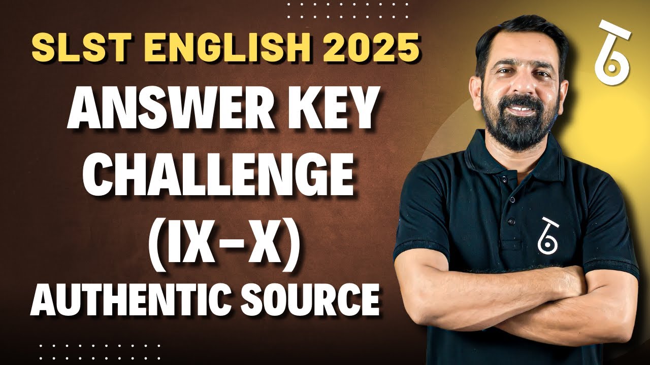 ANSWER KEY CHALLENGE (IX-X) | SLST ENGLISH 2025 | AUTHENTIC SOURCE