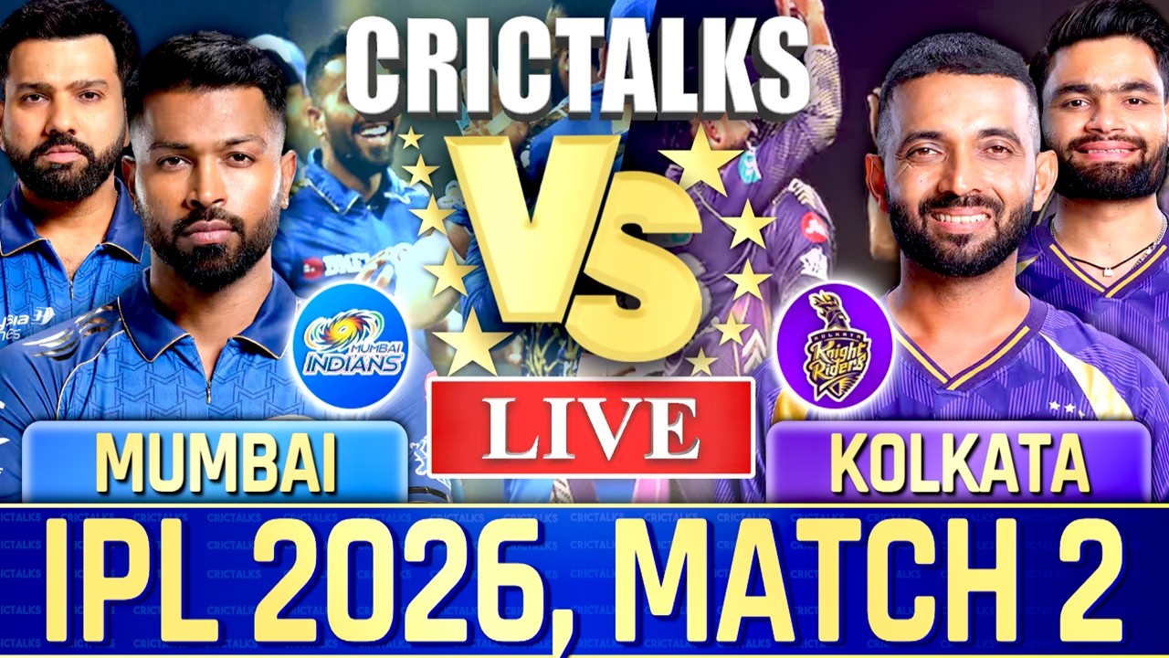 🔴 MI vs KKR, IPL 2026, Cricket Live Match Today, Live Cricket Score Commentary - 10 Over