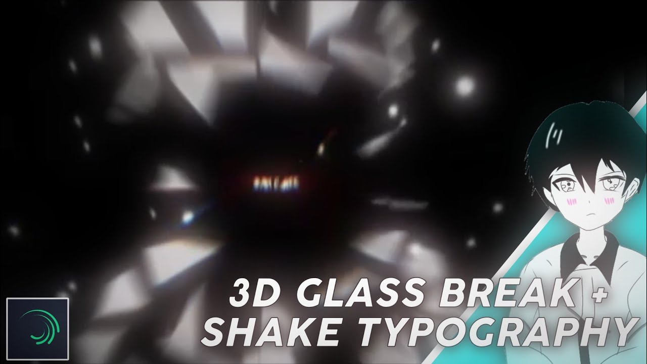 3D Glass Break + Shake Typography Tutorial - Alight Motion 4.0