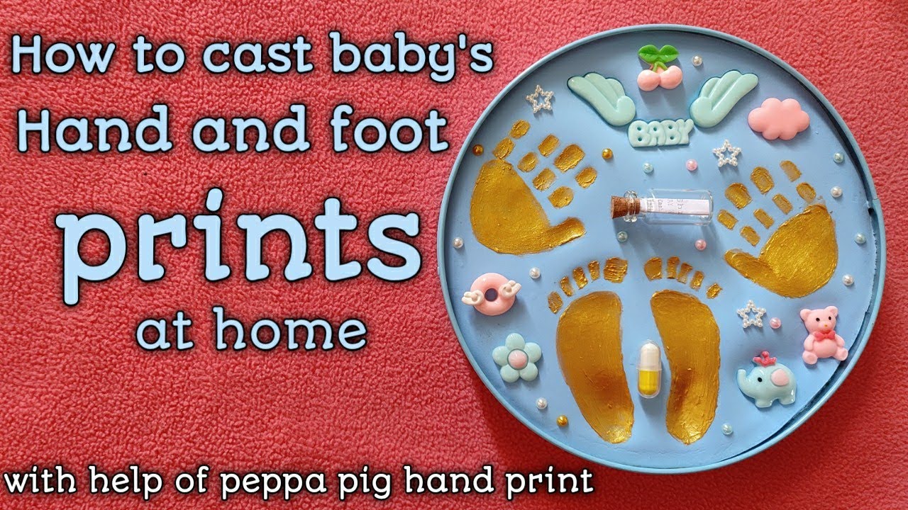 Our baby boy Vrishank's Foot and Hand print at home / peppa pig kit / Memories of My Little champ