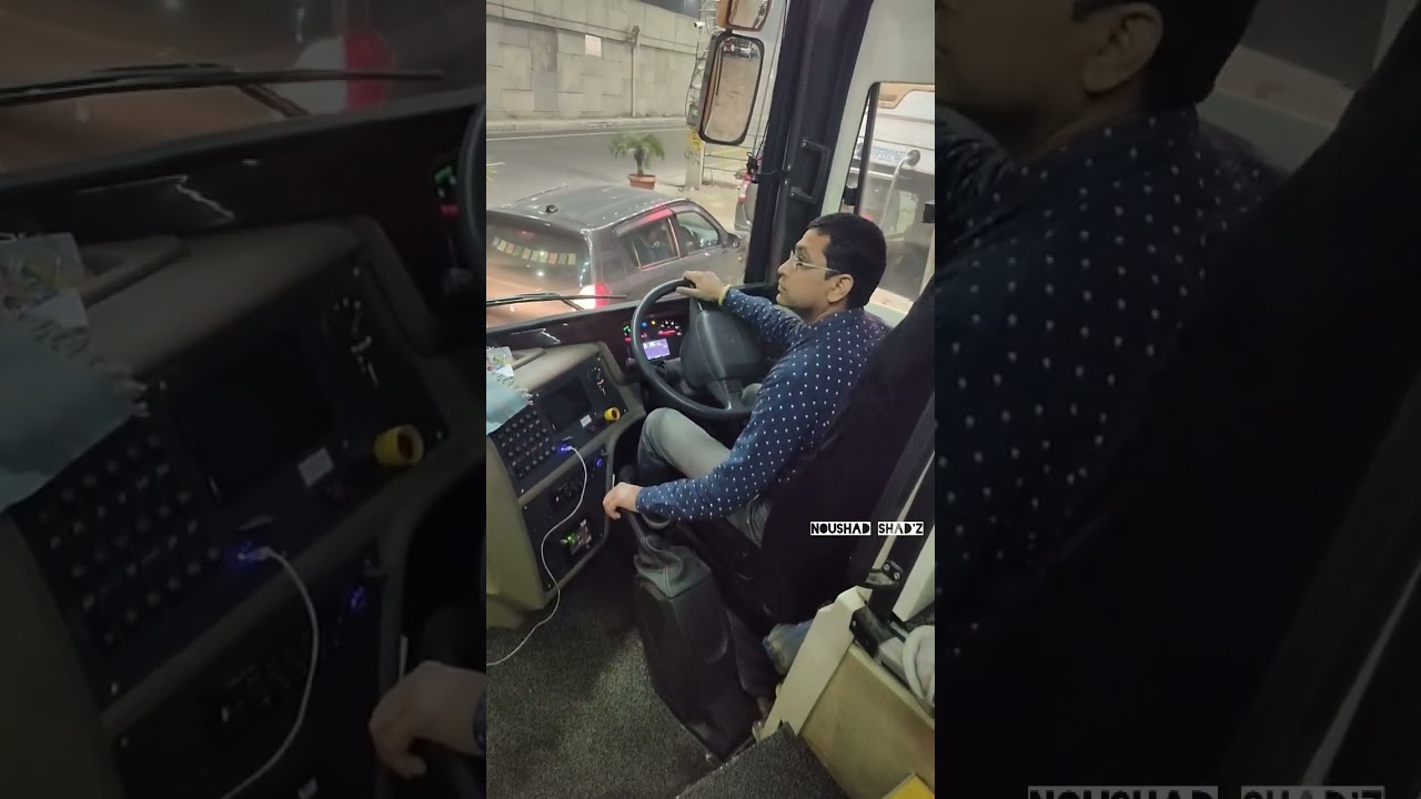 Volvo bus extreme steering action 🔥 Volvo 9600 Beautiful steering play by the experienced driver 🙌