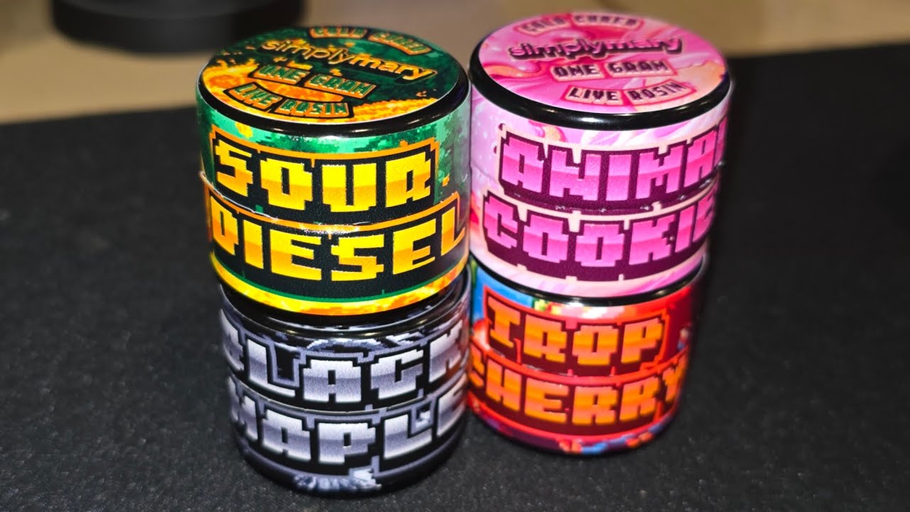 SimplyMary THCA Live Rosin - Sour Diesel, Animal Cookies, Black Maple, and Trop Cherry #thca