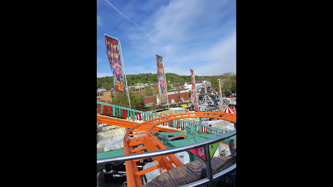 Onride Crazy Mine Jan&szlig;en &Ouml;cher Osterbend Aachen 2025 #kirmes #rollercoaster