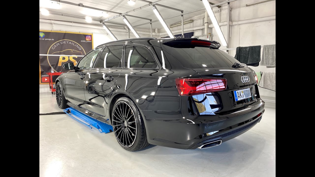AUDI A6 BLACK UNI - KERAMIKVERSIEGELUNG - Paddy poliert PS Car Garage komplett rotativ