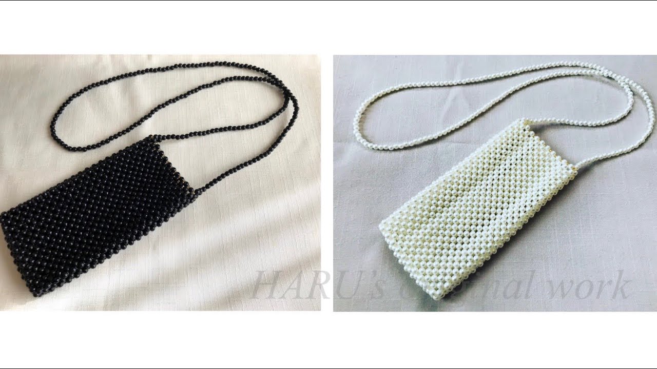 #99 スマホ用ビーズバッグの作り方/beaded bag for smart phone