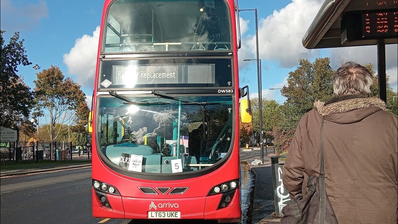 *Fast Driver* DLR2 Rail Reps *LT63 UKE DW583* Arriva London 63Reg VDL DB300 Wright Pulsar Gemini 2 