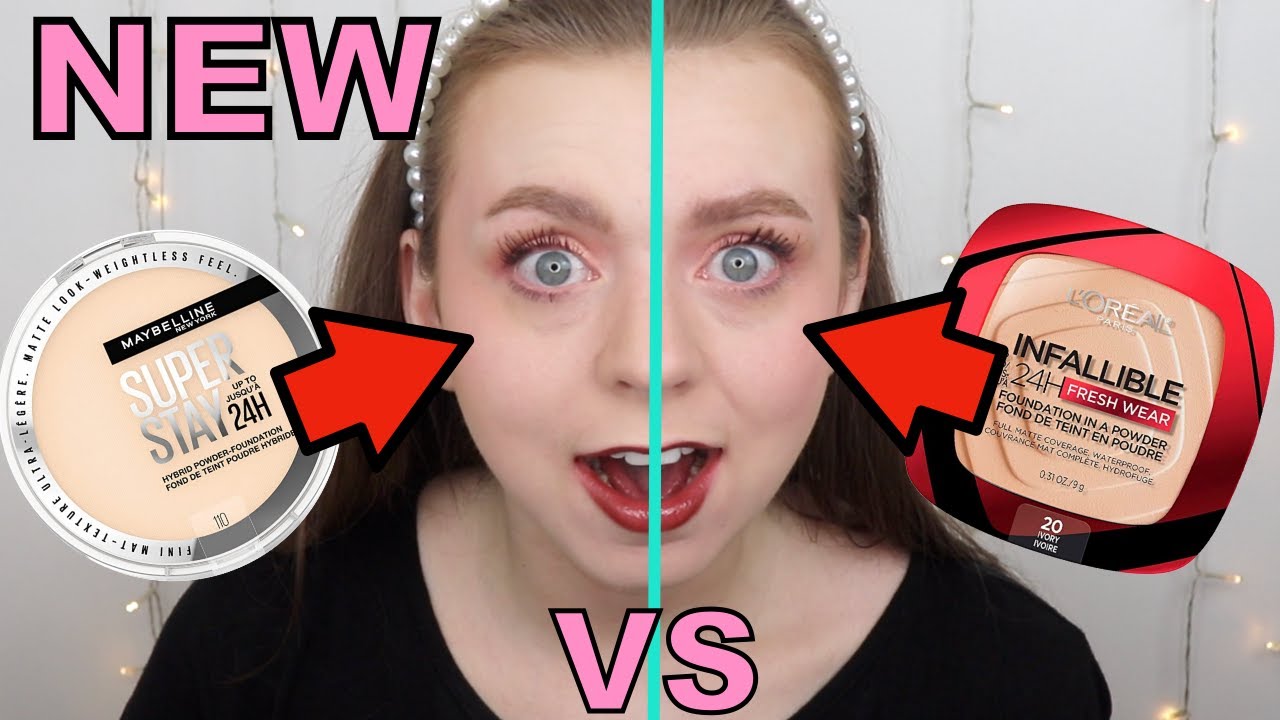 Maybelline Super Stay Hybrid Powder Foundation VS L'Oreal Infallible Fresh Wear Powder Foundation!