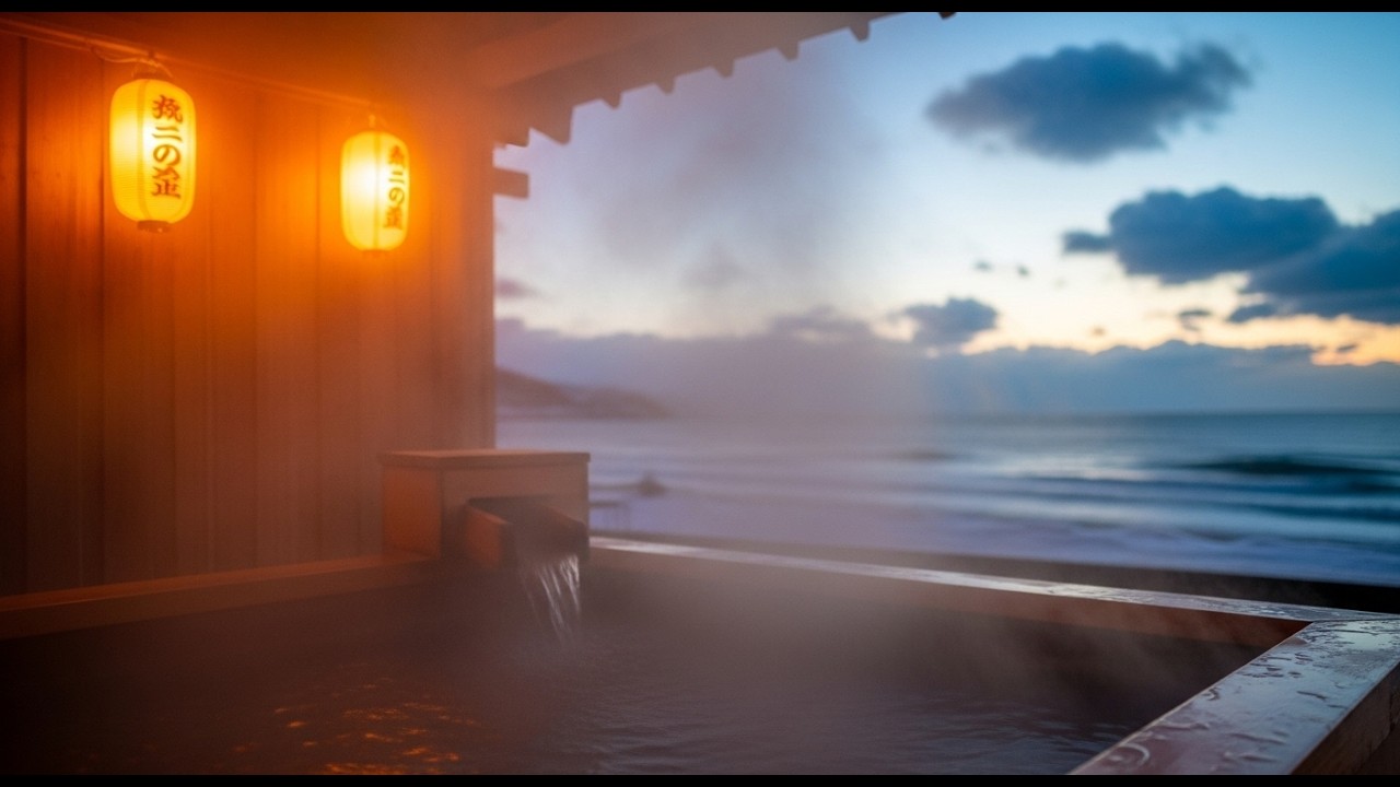 [Playlist] 일본 와지마, 파도 소리가 보이는 온천실에서 (Onsen in Wajima)