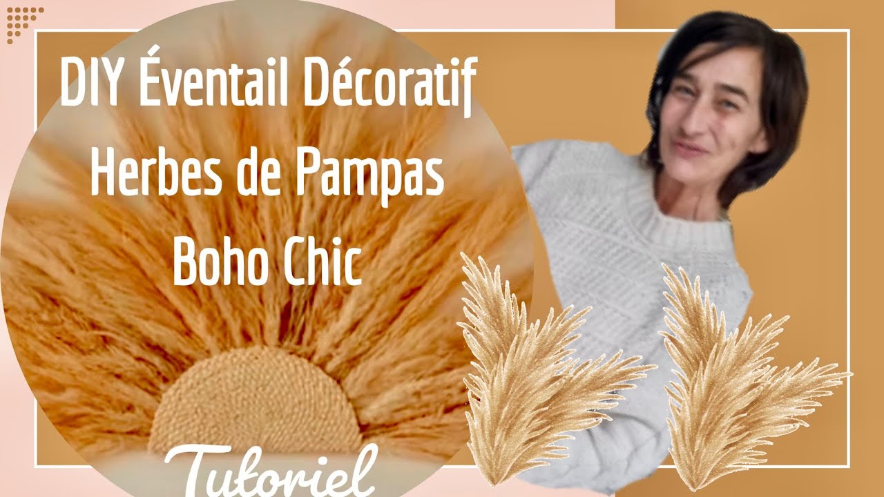 COLLECTION HOME DECO BOHO CHIC/DIY Éventail avec Herbes de Pampas// MarionEvents/2023