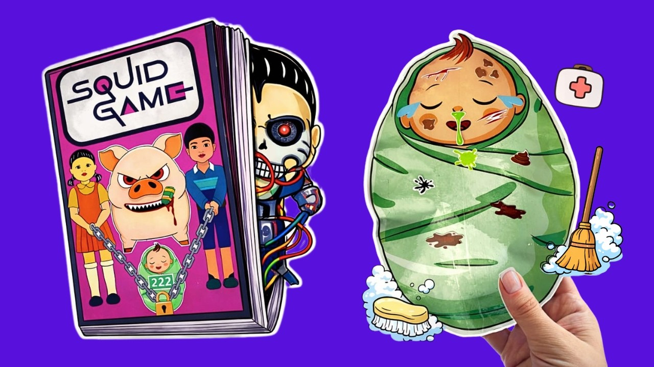 DIY Interactive Squid Game Book With Hidden Squishy Surprise