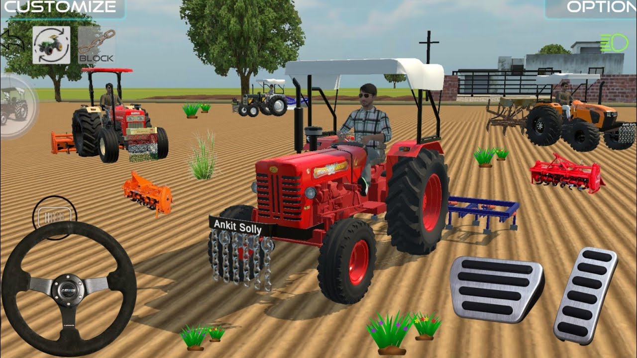 4 TRACTOR , MAHINDRA , SAWARAJ , KUBUTA , EICHER , FROM GAMING 🌾🌿 3D GAM VIDEO #viralvideo