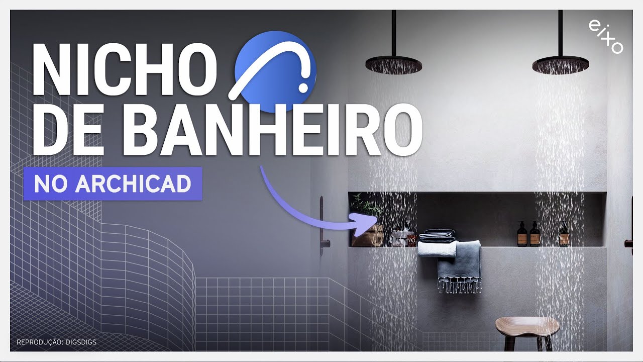 INTERIORES NO ARCHICAD - NICHO DE BOX DE BANHEIRO