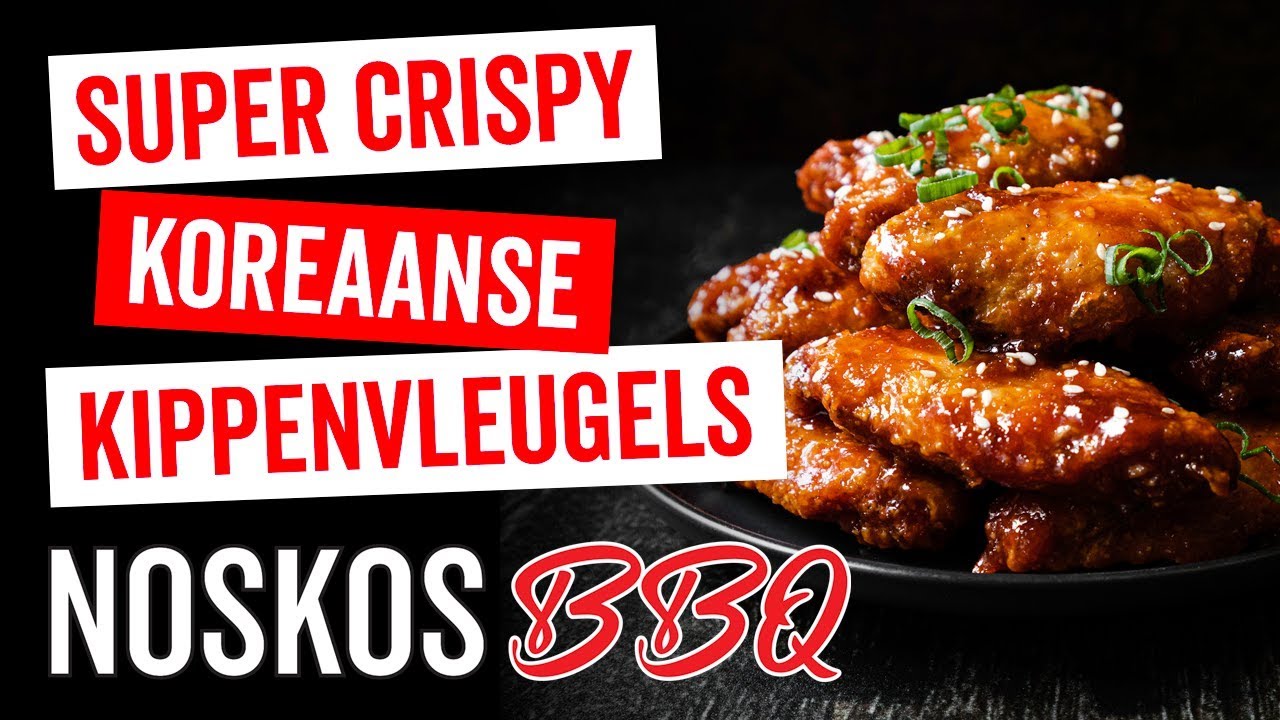 Super krokante kippenvleugeltjes van de BBQ met Koreaanse saus