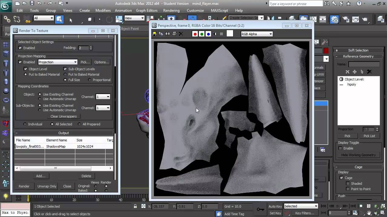 Baking normals, AO and more in 3ds Max (render to texture)