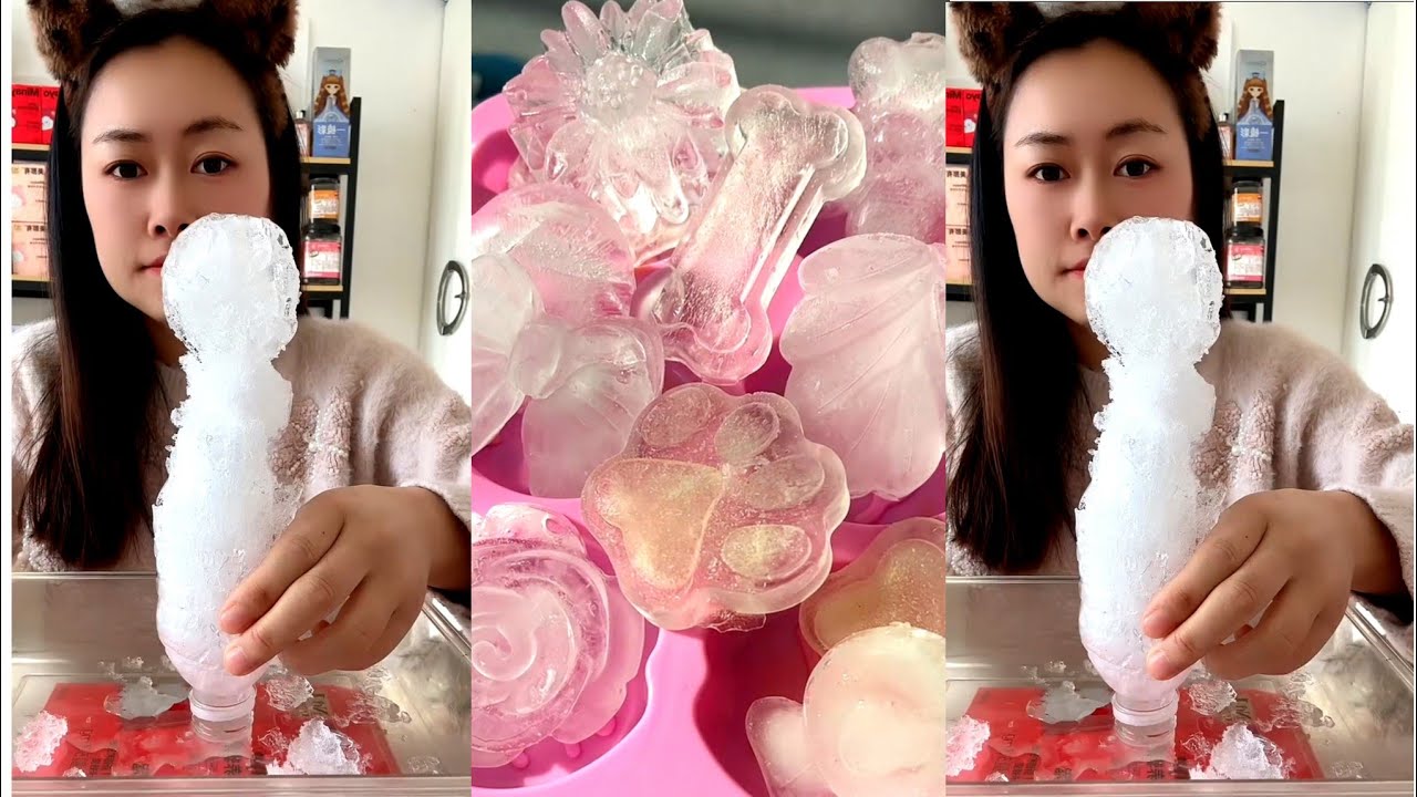ASMR HARD ICE EATING MUKBANG / CLEAR ICE / THIN ICE 