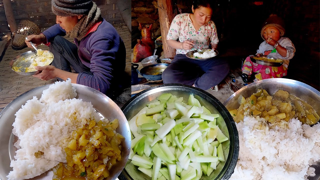 manjita's cooking chayote curry and rice || Himalayan food || shepherd life  @manjitacooking