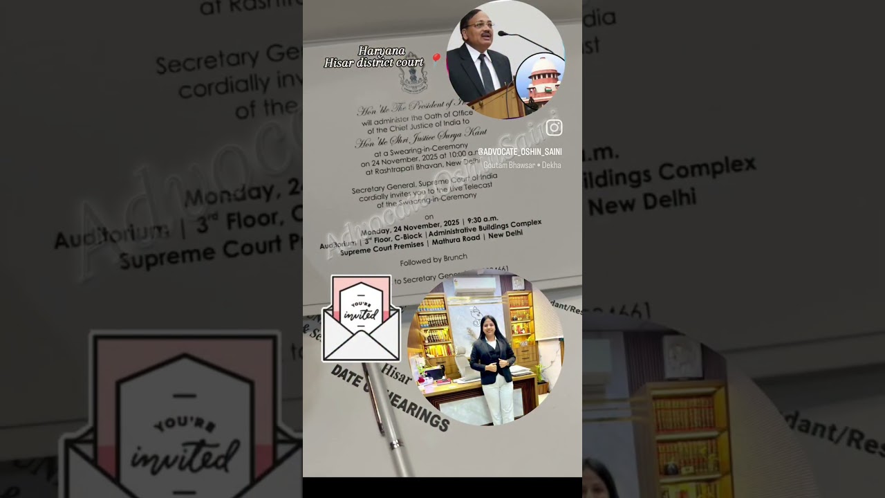CJI 2025 invitation by LegalMinds advocate OshinSaini #oshinsaini #short#property #justice #haryana