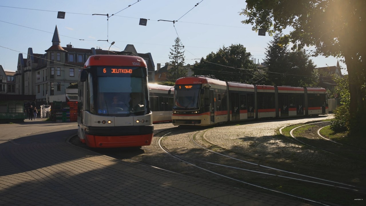 Poland, Gdansk, tram 6 ride from Oliwa to Pomorska - Osiedle