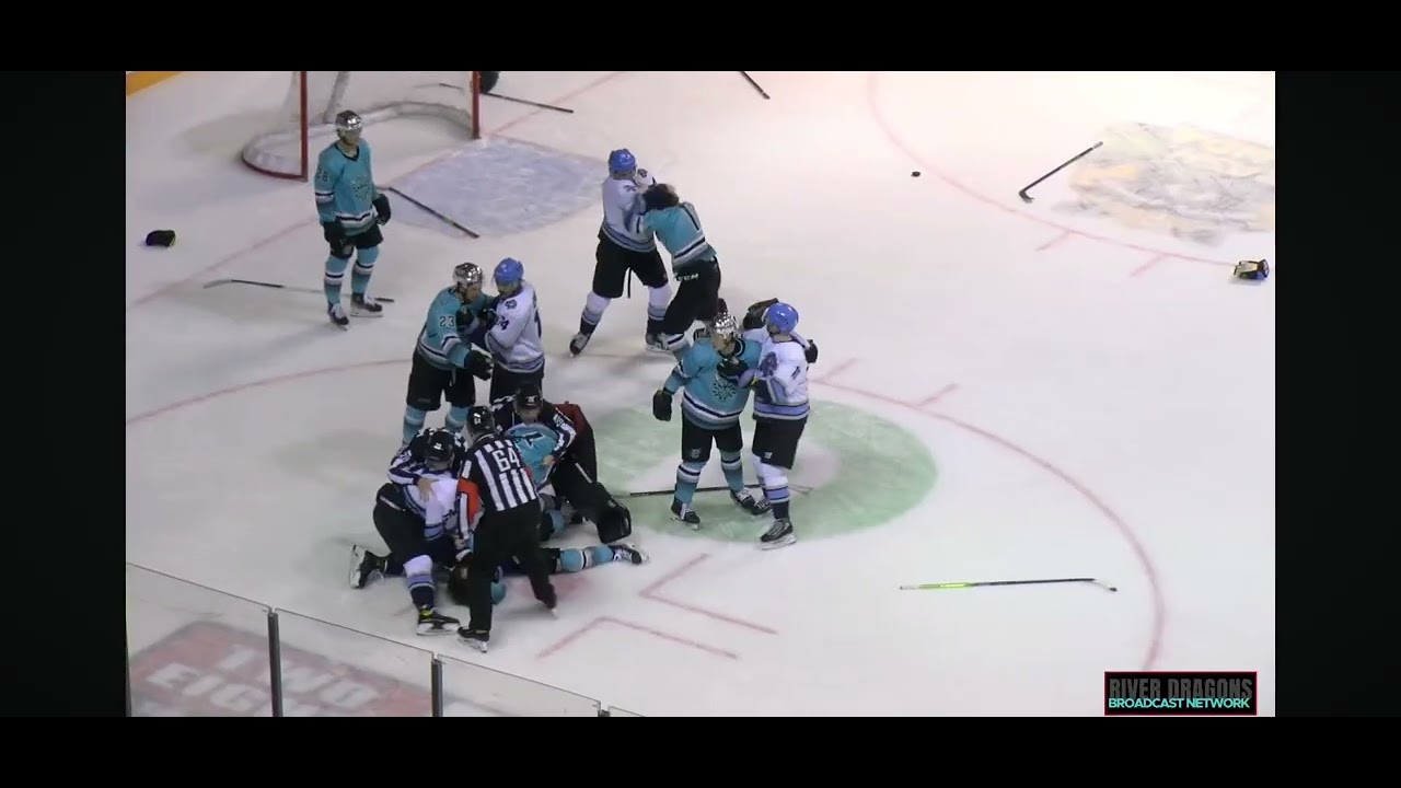 Pee Dee IceCats vs Columbus River Dragons Line Brawl #FPHL Feb 7/26 