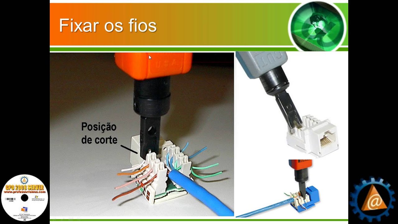 Cabeamento Aula 6 - JACK ( RJ45 Fêmea - KEYSTONE) M8vF - http://professorramos.com