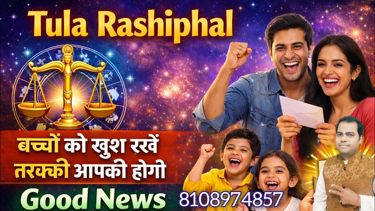 तुला राशिफल मार्च 2026 - बच्चों को खुश रखिए तरक्की आपकी होगी, Good News मिलने के योग
