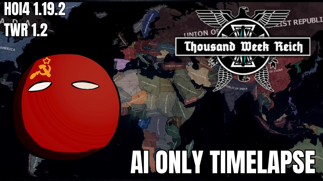 Hoi4 Thousand Week Reich (TWR) AI Only Timelapse - Revival of Socialism