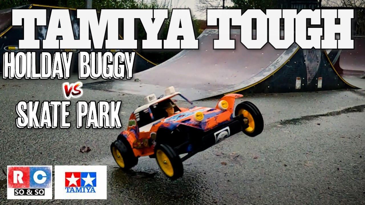 Праздничный багги Tamiya в скейт-парке | Насколько он прочный?