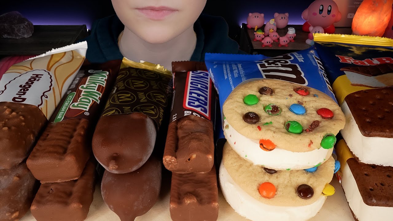 ASMR Chocolate Candy Ice Cream *Haagen-Dazs Milky Way Magnum Snickers M&M Cookie Sandwich FatBoy 먹방