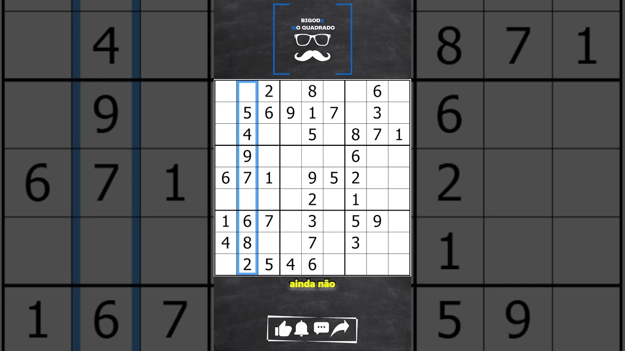 Sudoku Tutorial: N&atilde;o desprezar estrat&eacute;gias [7] #sudoku #bigodenoquadrado #sudokuensina #puzzle