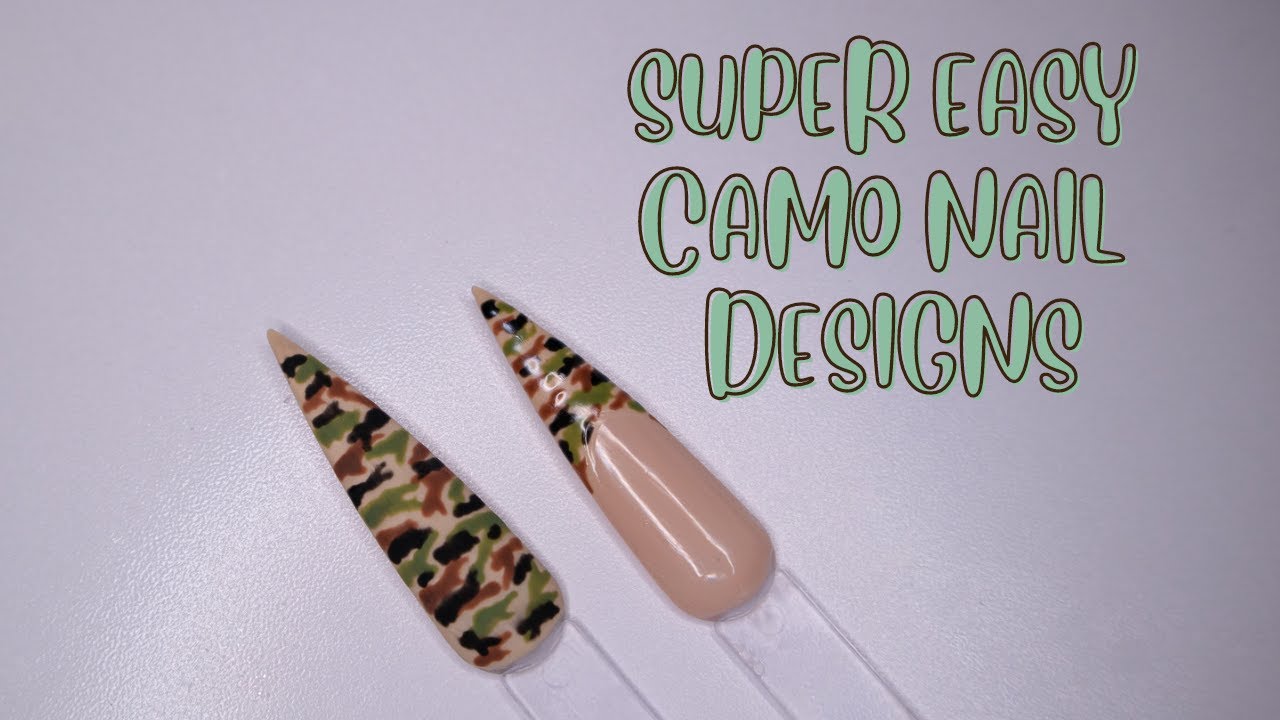 simple camouflage nail design tutorial | beetles gel polish | beginner nail art
