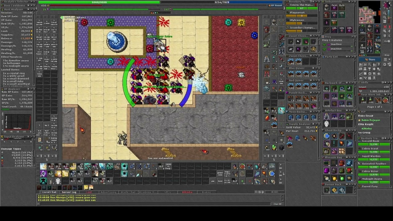 [TIBIA] RP 400+ Solo - Primera vez en Asura Mirror! 3.5kk Raw
