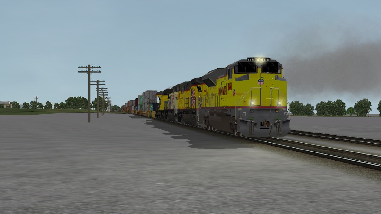 ORTS: High Speed UP SD70ACe #8434 New Paint Nose Flag WB IG2LA-05 At Clinton, IA