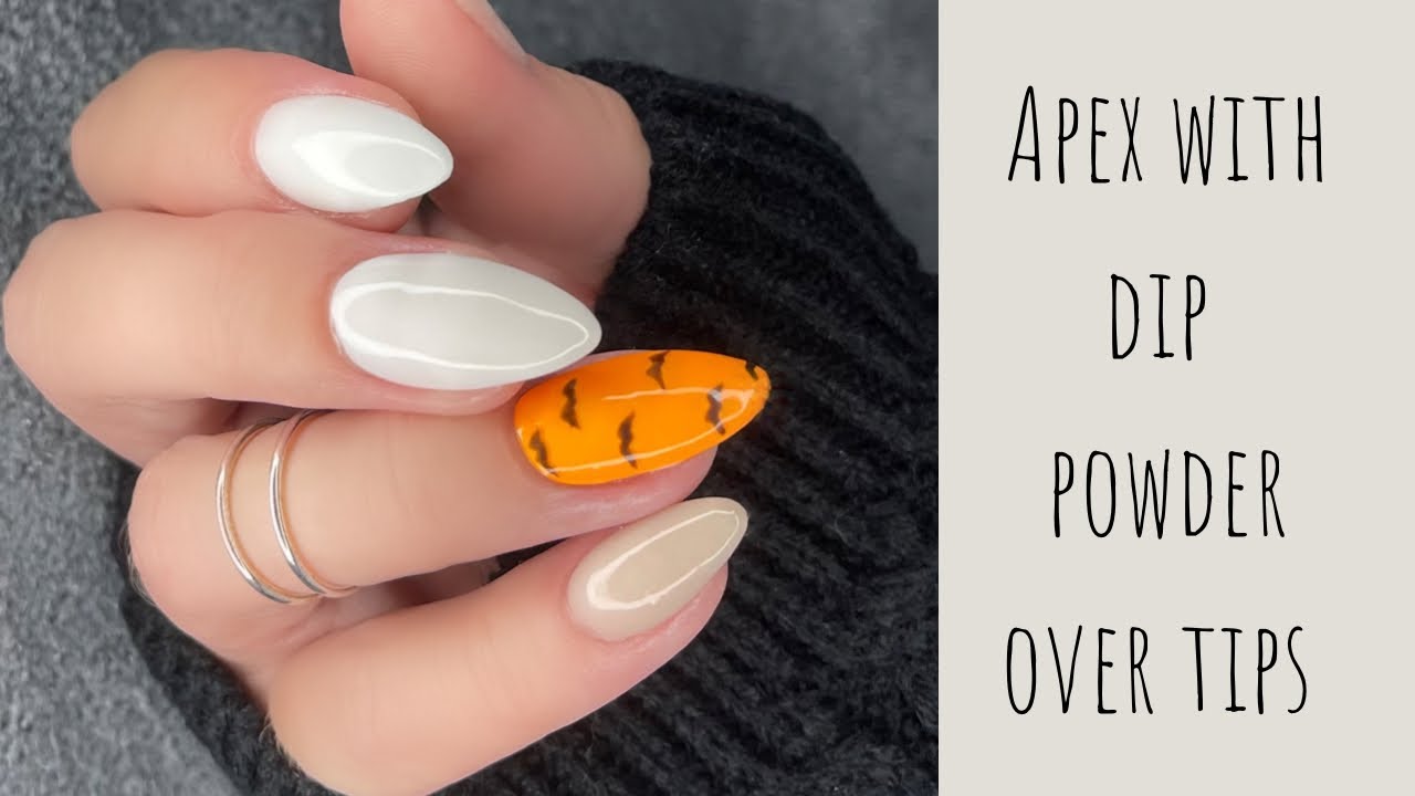 Building an apex with dip powder over tips | bat nail art