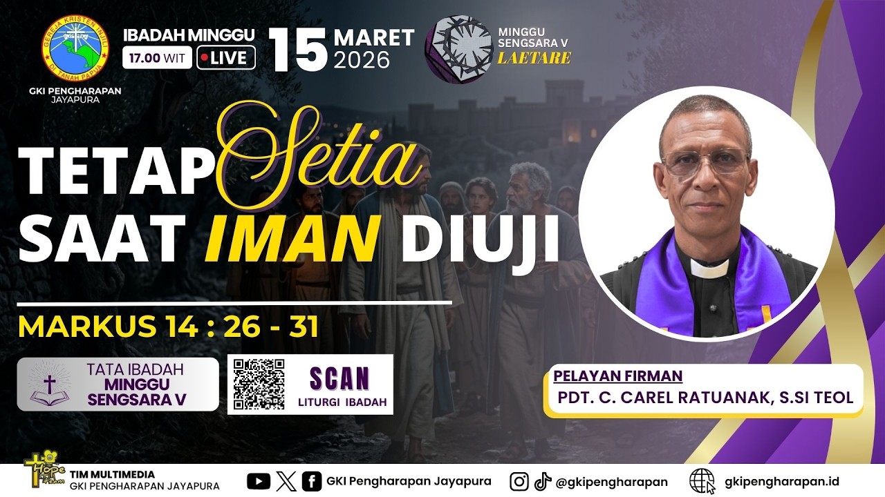 (15 MARET 2026) IBADAH MINGGU SENGSARA V 