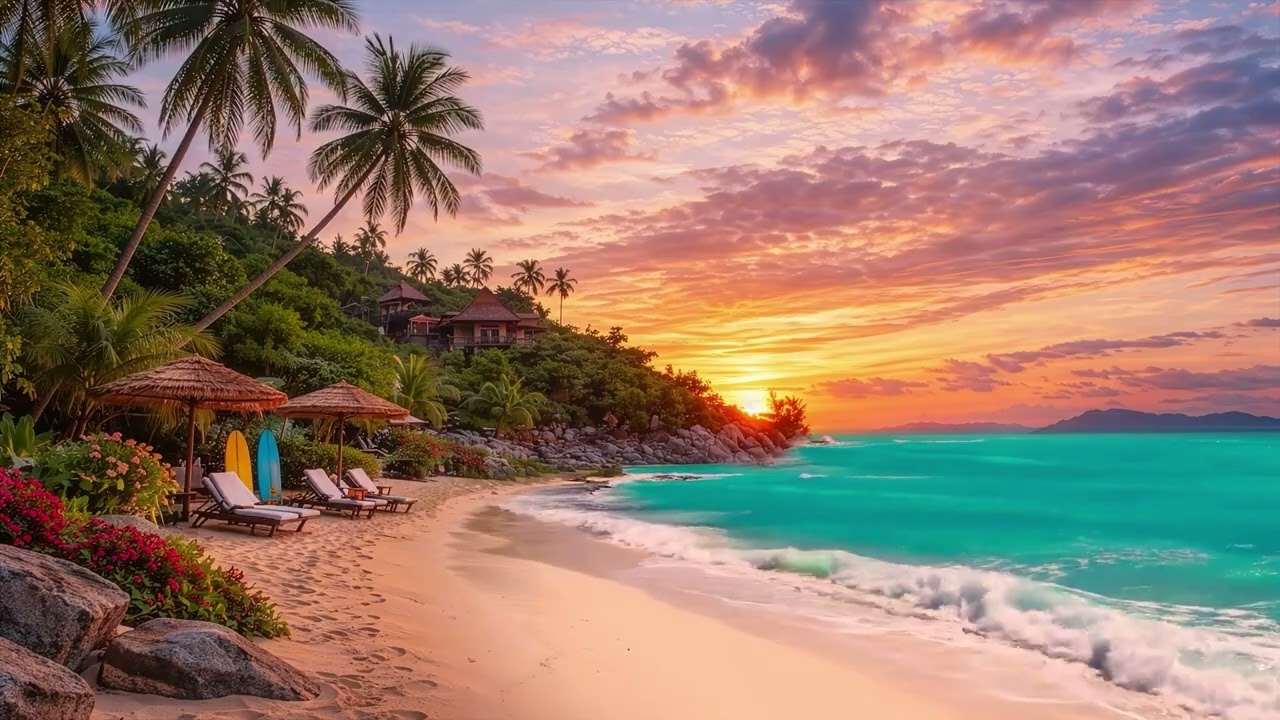 Paradise on Bali Coast 🌴 | Gentle Ocean Waves & Relaxing Beach Ambience