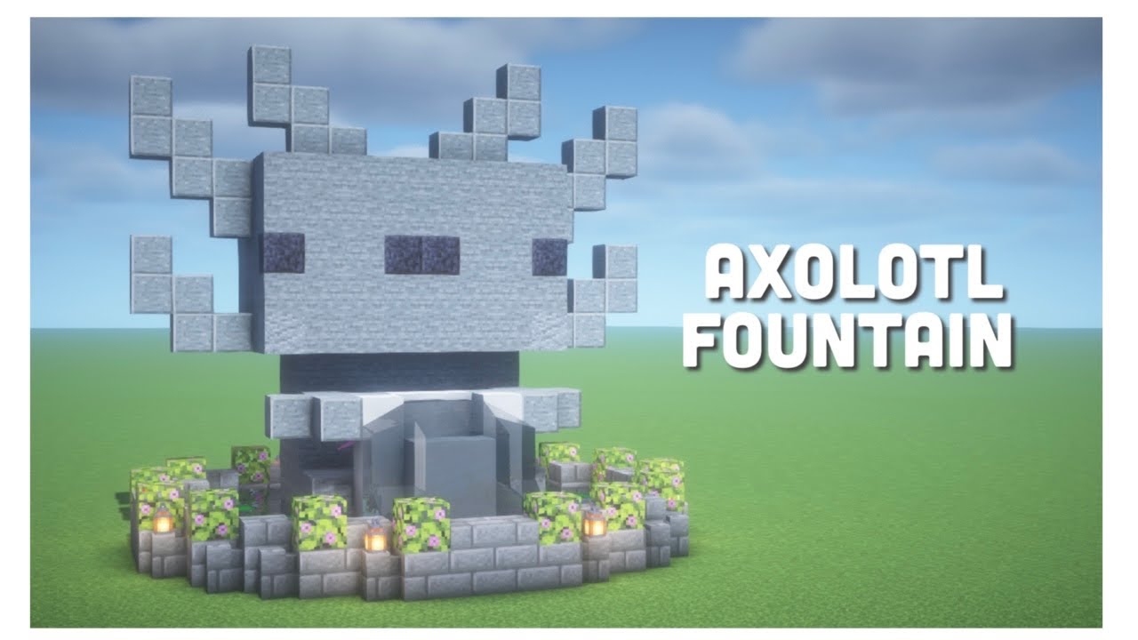 【マイクラ】簡単でおしゃれなウーパールーパー噴水の作り方【minecraft】How to Build a Axolotl fountain