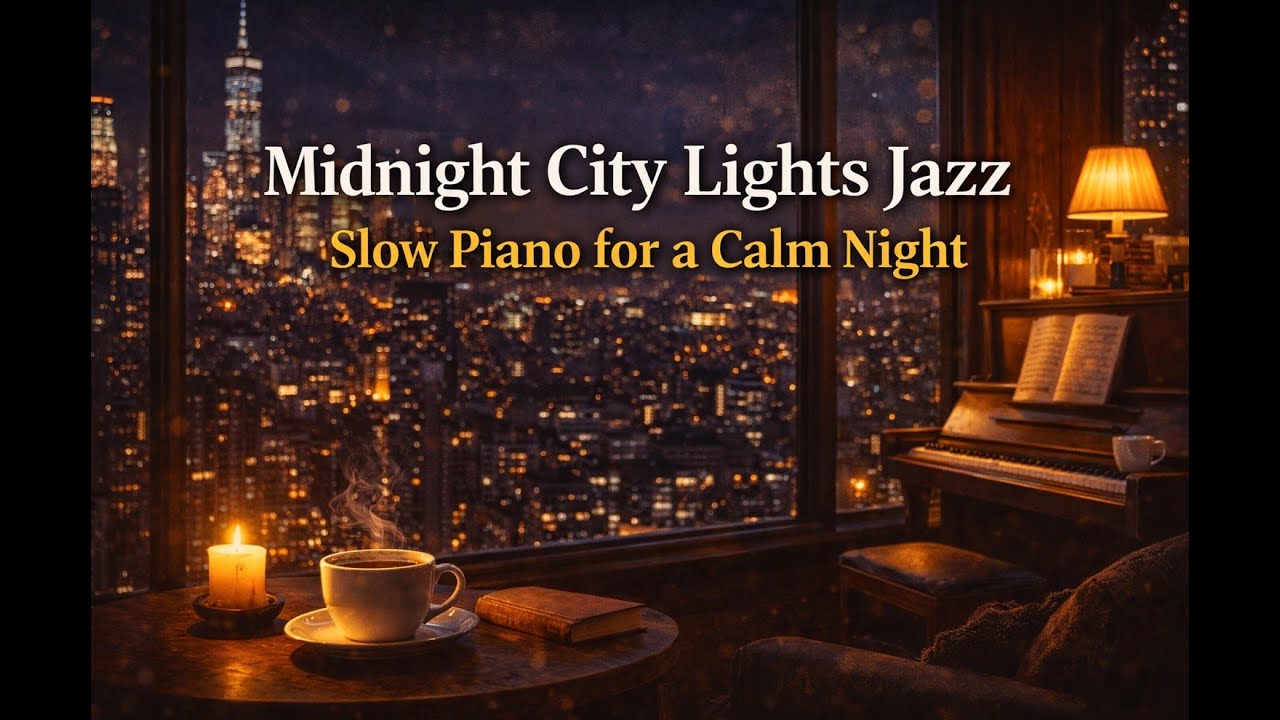 Midnight City Lights Jazz | Slow Piano for a Calm Night